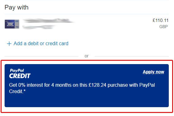Buyaparcel Paypal Credit - 4 Months Interest Free Finance