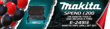 Makita Tier 2 - Spend £200 FREE 70PC Makita Bit Set 