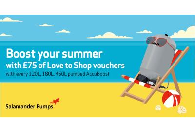 Salamander AccuBoost Pumped Mains Boosters - Free £75 Love2Shop Vouchers