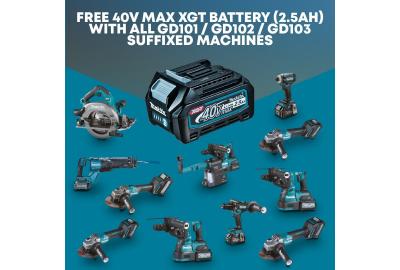 Free Makita Battery With Selected XGT Tools
