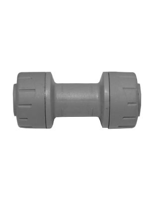 Polypipe PolyPlumb PB010 10mm Straight Coupler Connector - Grey Single