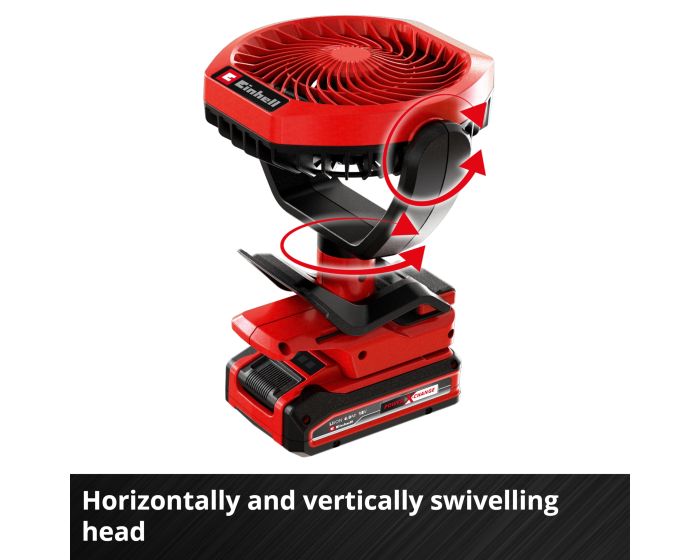 ThagBrco Wireless Fan Compatibles pour Einhell 18V Akku- Cordless Fan, Moteur sans Balai avec USB A+C Charge Rapide Moteur sans Balai avec pour Le Camping, l'atelier et Le Chantier(Pas de Batterie