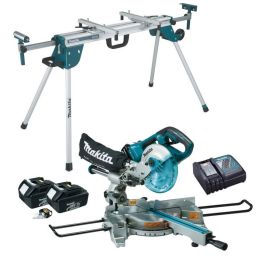 Makita DLS714NZ Slide Compound Mitre Saw 18v 36v 2 x 3.0ah DEAWST06 Stand Buyaparcel