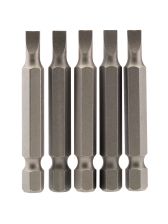 Draper 64270 Plain Slot Insert Bit, 4.5mm, 1/4" Hex, 50mm Long (Pack of 5)