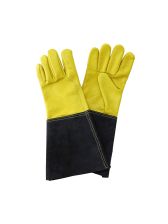 Kent & Stowe Leather Gauntlet Long Sleeve Gardening Gloves Large Yellow