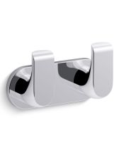 Kohler Avid Wall Mounted Double Robe Dressing Gown Towel Hook Polished Chrome