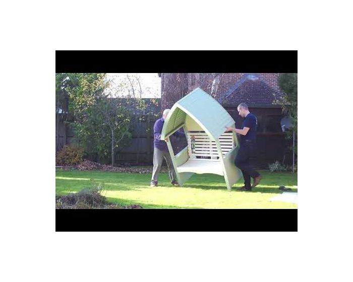 AFK Cottage Arbour Wooden Garden Seat Chair Charcoal Grey Nutmeg Cream Buyaparcel