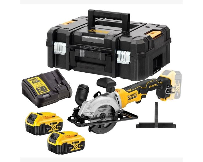 DeWalt DCS571P2 18v Brushless XR 115mm Compact Circular Saw 2 x Batteries Buyaparcel