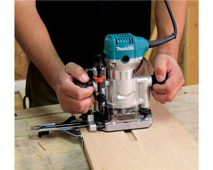 Makita RT0700CX4 1 4 Router Laminate Trimmer with Trimmer Guide 240V 710w Buyaparcel
