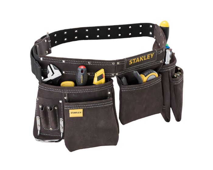 Stanley STA180113 Leather Tool Belt Pouch Apron Double Stitched  STST1-80113 Buyaparcel