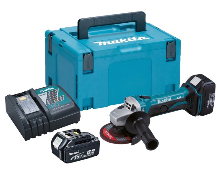 Makita DGA452RMJ 18v 4.5 115mm Angle Grinder Lithium Ion 2 x 4.0ah Batteries Buyaparcel