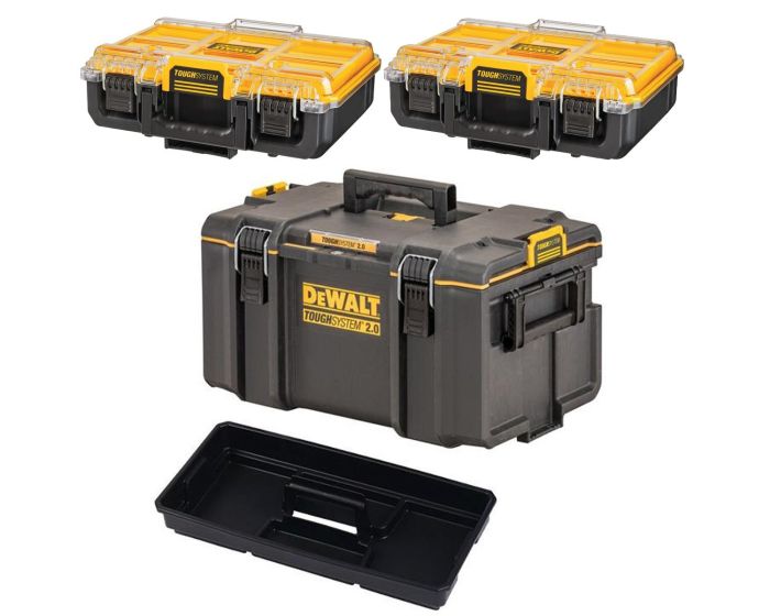 Dewalt Tough System 2.0 DS300 Stackable Toolbox Case 2x 1 2 Width Deep Organiser