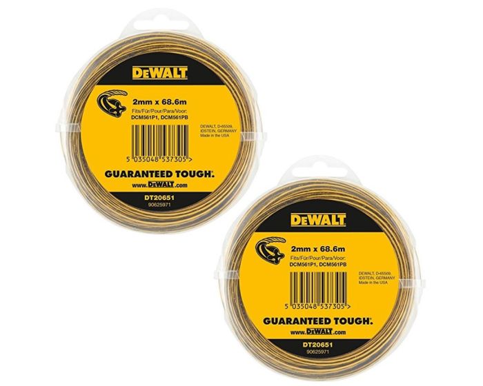 kvælende Premonition varsel 2x Dewalt DT20651-QZ Line Trimmer Wire 2mm 68.6m Dewalt DCM561 DCM561P1  DCM561PB Buyaparcel