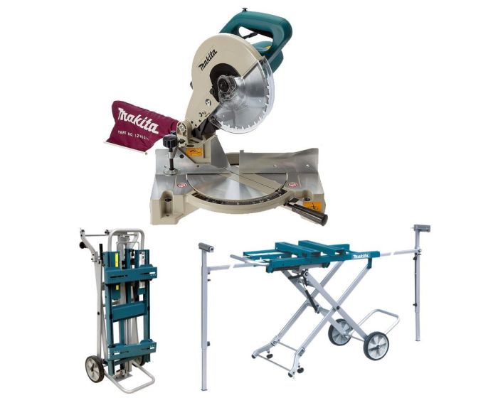 Makita LS1040 260mm 10 Bevel Compound Mitre Saw 240v DEAWST05 Leg Stand