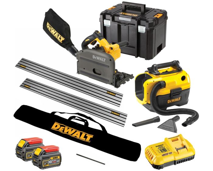 Dewalt DCS520NT 54v XR FLEXVOLT Plunge Saw Bare Tool TSTAK Case + DCV584L  Vacuum