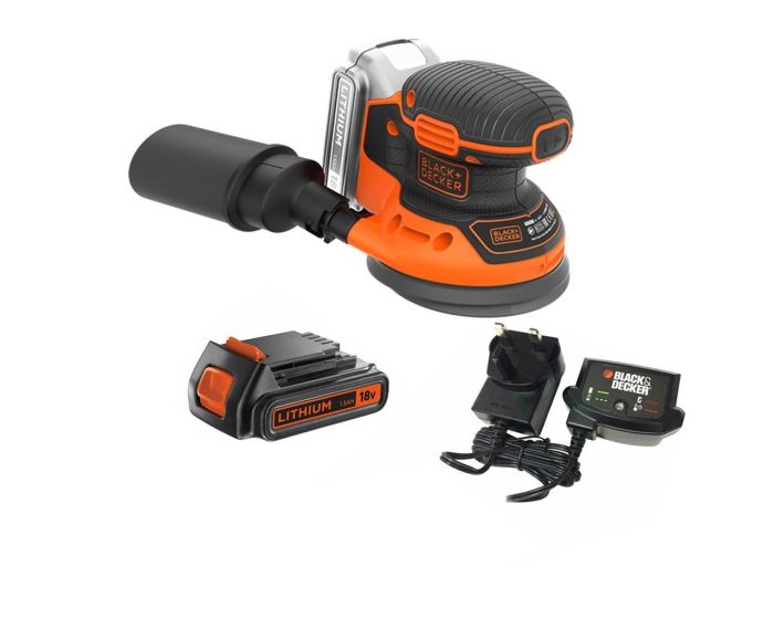 18V 1.5Ah Cordless Random Orbital Sander with Charger in Soft Bag