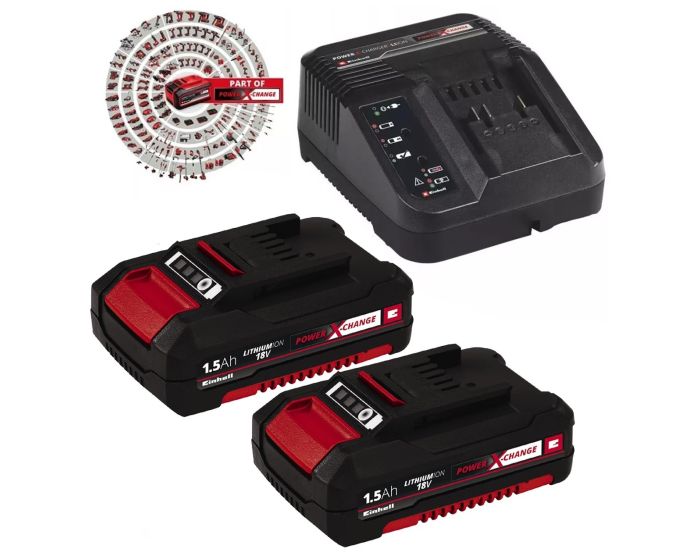 Einhell 18v Power X Change PXC Starter Kit 2x 1.5Ah Battery Charger Ozito Buyaparcel