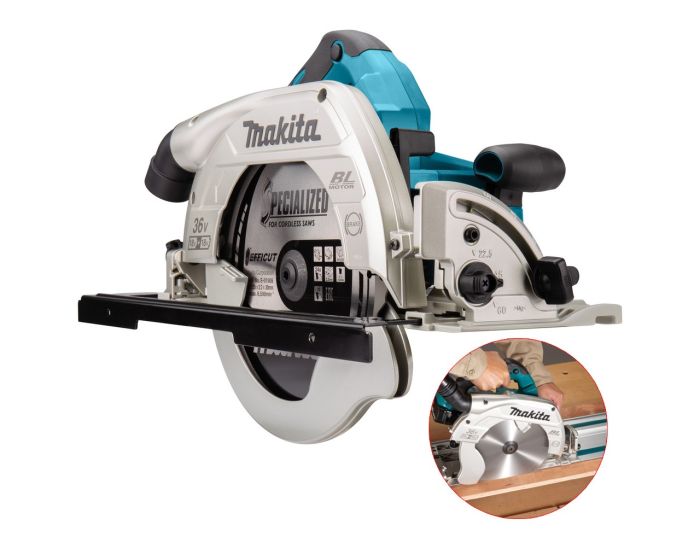Makita DHS900Z Twin 18v 36v 235mm 9 Brushless Circular Saw LXT Guide Rail Base