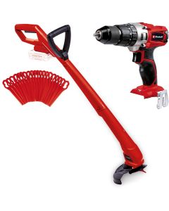 Einhell 18v Cordless Grass Strimmer Lawn Trimmer + Combi Drill