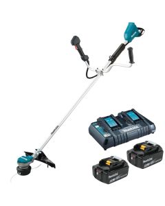 Makita DUR368A Twin LXT 18v 36v Li-Ion Brushless Brush Cutter 2x 6.0ah Batt