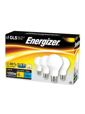 LED ES (E27) Opal GLS Non-Dimmable Bulb, Warm White 1521 lm 13.2W (Pack 4)