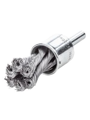 Knot End Brush with Shank 19mm, 0.35 Steel Wire