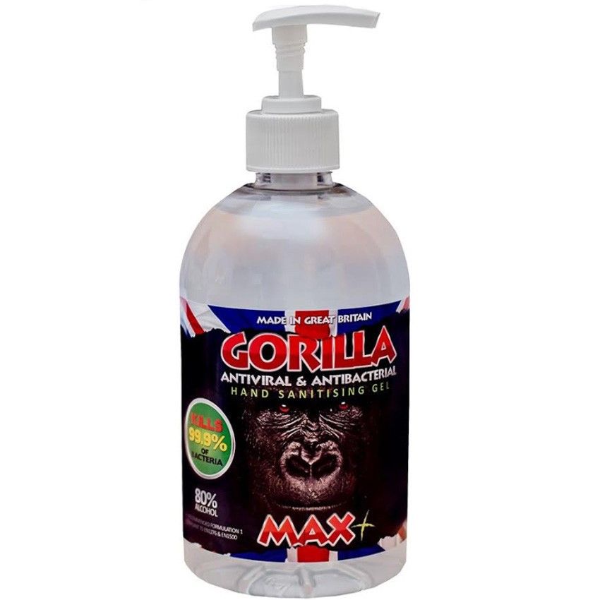 Gorilla MAX+ 80% Alcohol Hand Sanitiser Gel Dispenser WHO Approved Formula 1