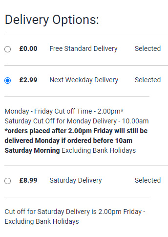 Buyaparcel Delivery Options