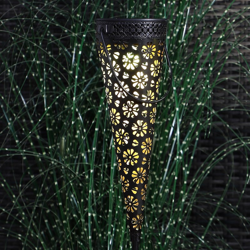 Noma Solar Filigree Cone Led Stake Light Silhouette Hanging